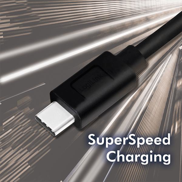 Logilink CU0168 - USB-C til USB-A kabel, 1m, sort, 3.2 Gen1