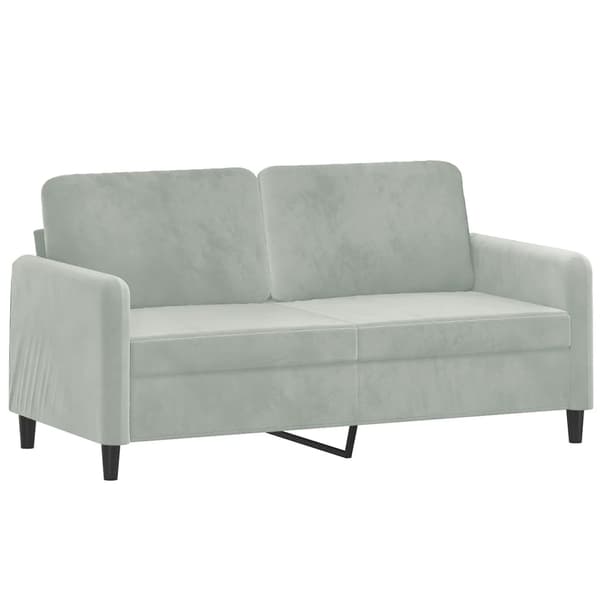 vidaXL 2-sitssoffa med kuddar ljusgrå 140 cm sammet
