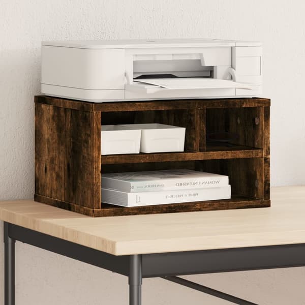 vidaXL printerstativ røget eg 40x32x22,5 cm