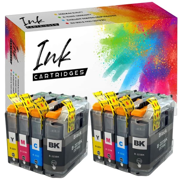 8x blæk til Brother GP-B223XL CMYK X2 GP