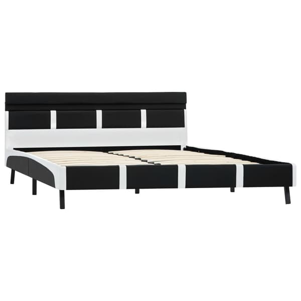 vidaXL sengestel med LED sort kunstlæder 140 x 200 cm
