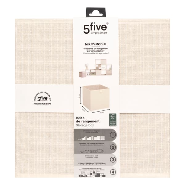 Beige förvaringslåda i tweed