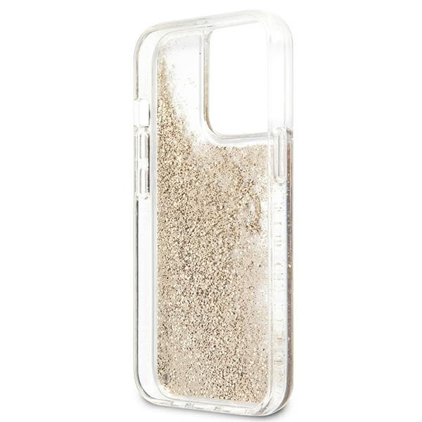 Guess 4G Big Liquid Glitter cover til iPhone 13 Pro Max, guld