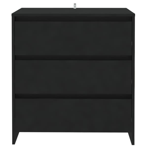 vidaXL kommode, sort, 70x41x75 cm, træbaseret materiale