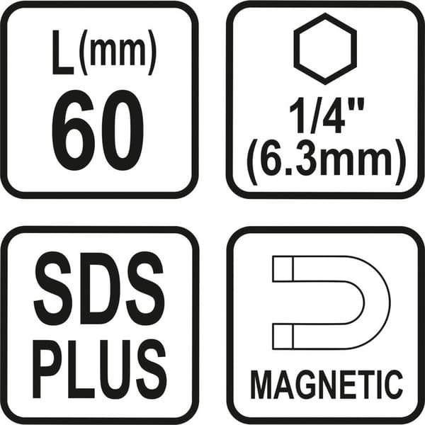 ADAPTER MED MAGNET SDS+ TIL BITS 6,35MM 23460 STHOR