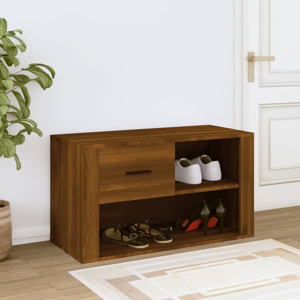 vidaXL skoskab brunt egetræ 80x35x45 cm