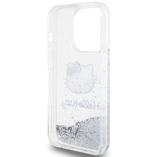 Hello Kitty HKHCP14XLIKHET iPhone 14 Pro Max 6,7" silver/silver hårt skal Liquid Glitter Charms Kitty Head