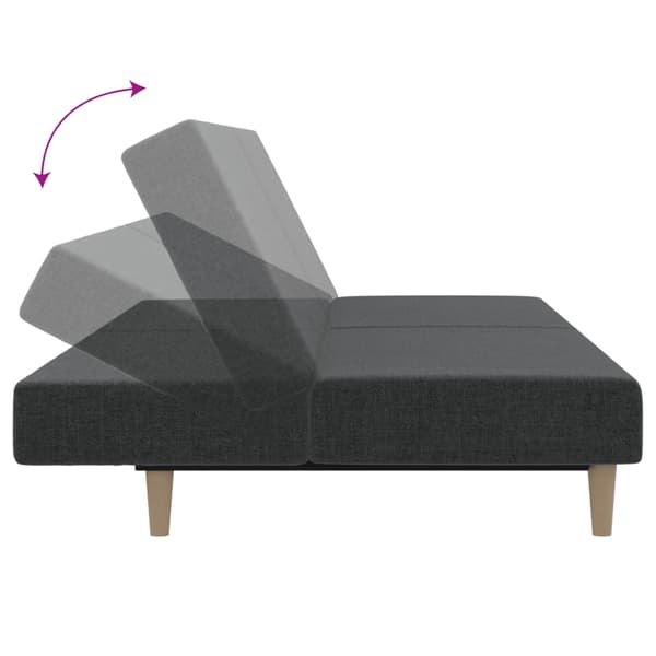 vidaXL 2-sits bäddsoffa, mörkgrå, klädd i tyg