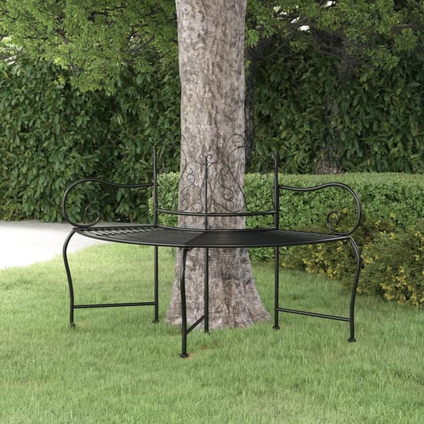 vidaXL træbænk 150 cm sort stål