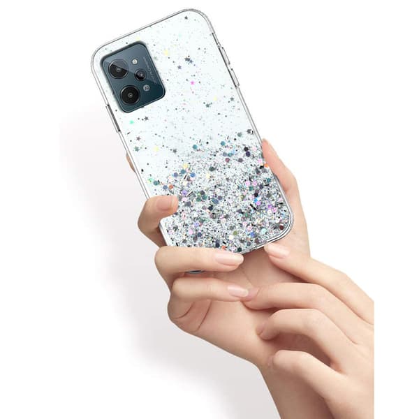 Realme C31-skal, glittrigt, transparent
