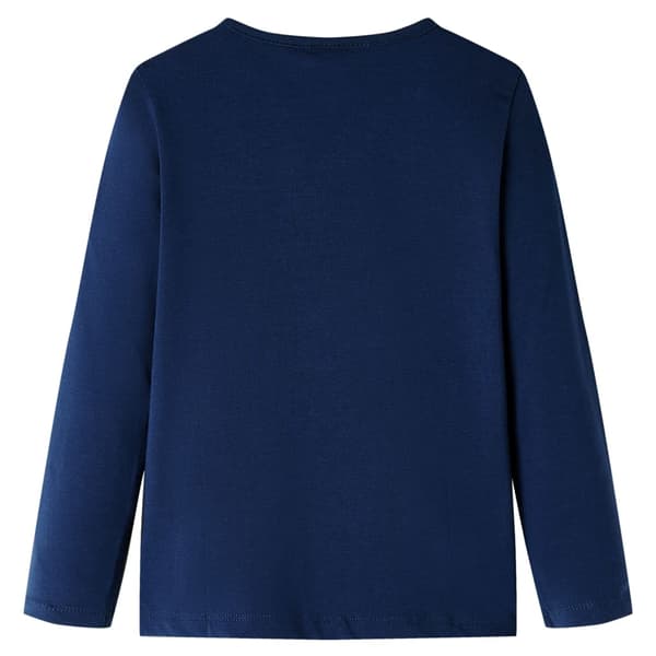Barn långärmad T-shirt, marinblå, 128