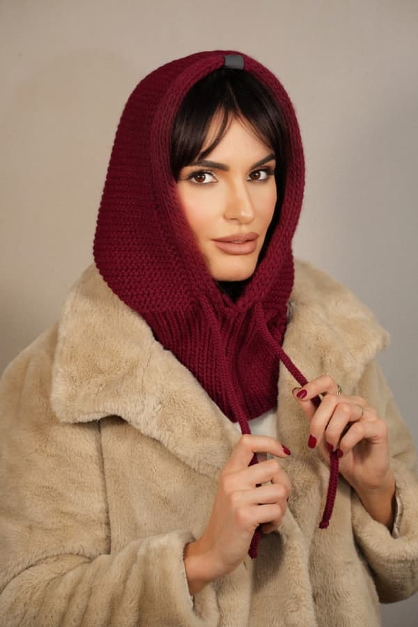 Hætte Balaclava Balaclava Farve Bordeaux Kamea-Majrag