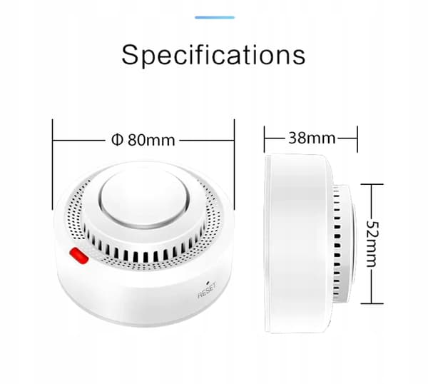 SORT Tuya Smart Trådløs Wi-Fi Røgdetektor Sensor