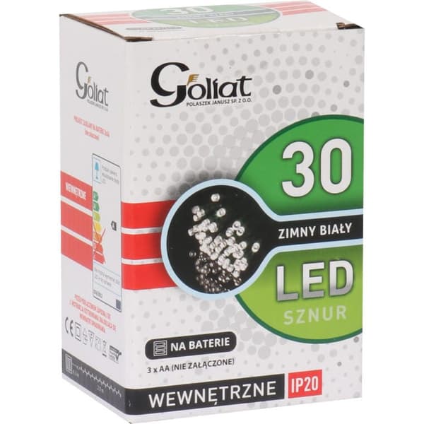 Julgransbelysning 30 LED, kallvit, batteridriven