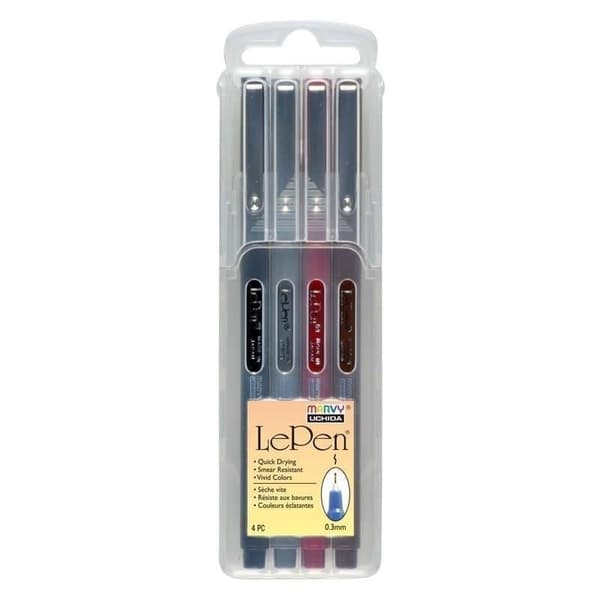Le Pen Mørke fineliners i 4 farver
