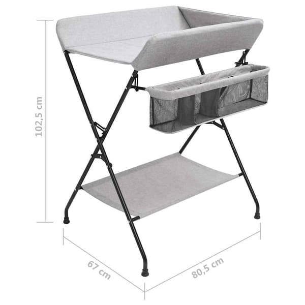vidaXL puslebord lysegrå jern