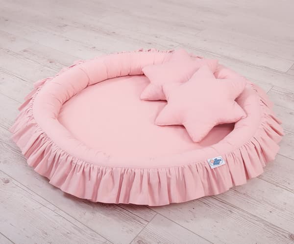 Rede med flæse - støvet pink