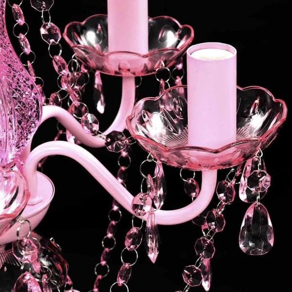 Ljuskrona, 5 glödlampor, Rosa