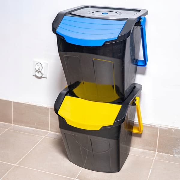 EcoBox 2 affaldssorteringsbeholder BLÅ-GUL