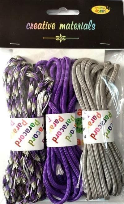 Paracord-sæt 2,8m 3 farver