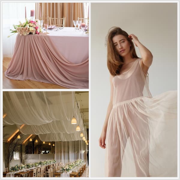 Beige chiffonmateriale