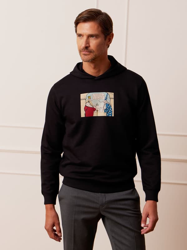 SORT MÆLKESWEATSHIRT L