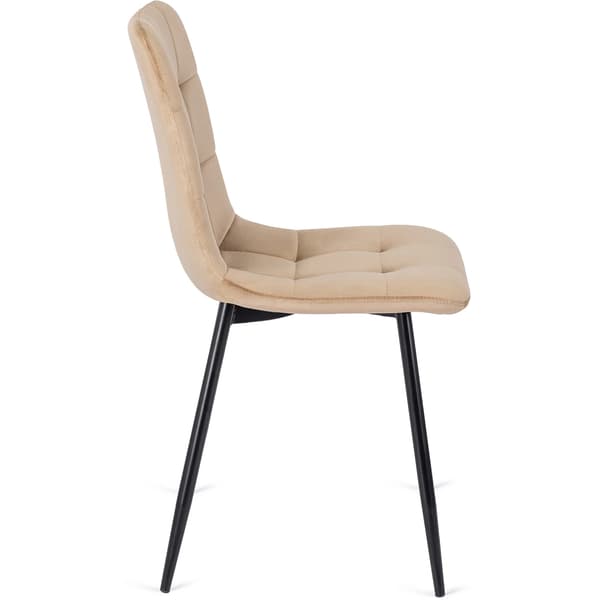 Klädd matstol PERU Beige sammet Modern Loft