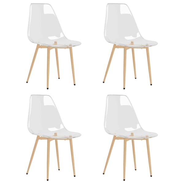 vidaXL Matstolar, set om 4, transparent, PET