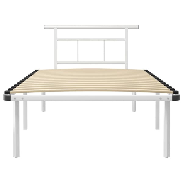 vidaXL Sängram vit metall 100 x 200 cm