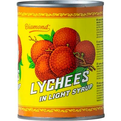 Konserverade sötade litchier 540g - Diamond