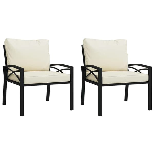 vidaXL Trädgårdsstolar med sanddynor, set om 2, 68x76x79 cm