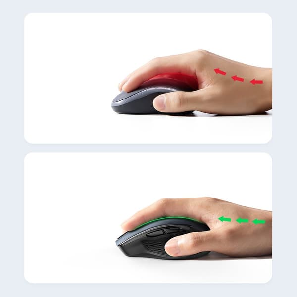 Ergonomisk trådløs optisk mus USB 2.4GHz 4000DPI sort
