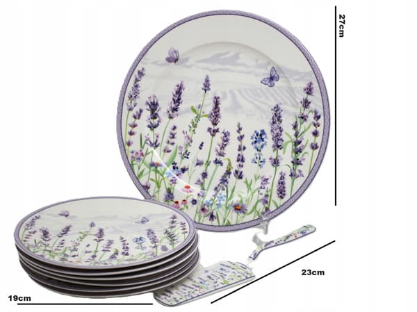 Porslinstallrikar med spatel i presentask, Lavender-kollektionen