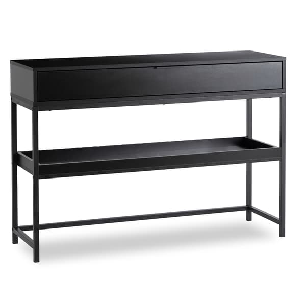 RUBY 100 cm entrekonsol med hylde, sort, moderne