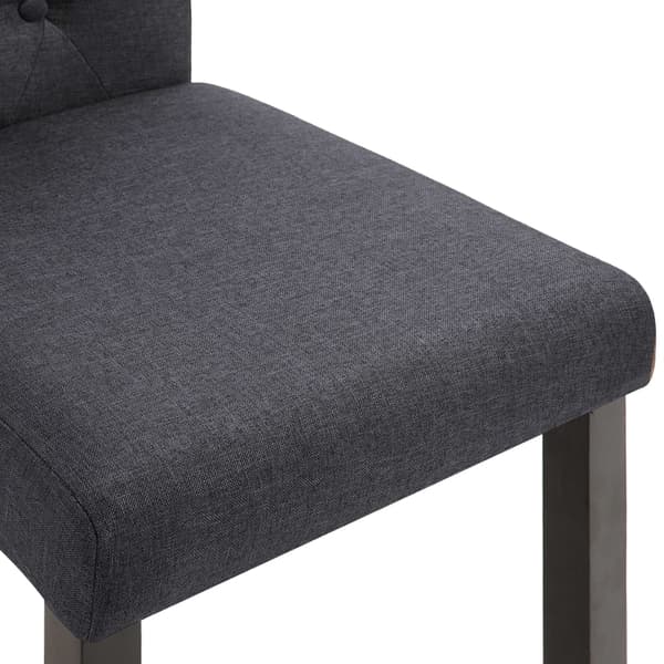 vidaXL Matstolar, set om 4, mörkgrå, tygklädsel
