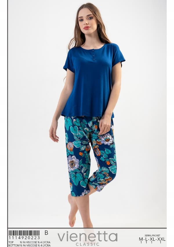 Vienetta Dampyjamas M 38 40 viskos sommarshorts