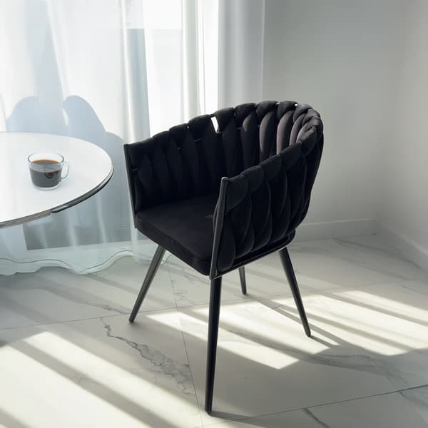 ASTON VELVET sort vævet fløjlsstol