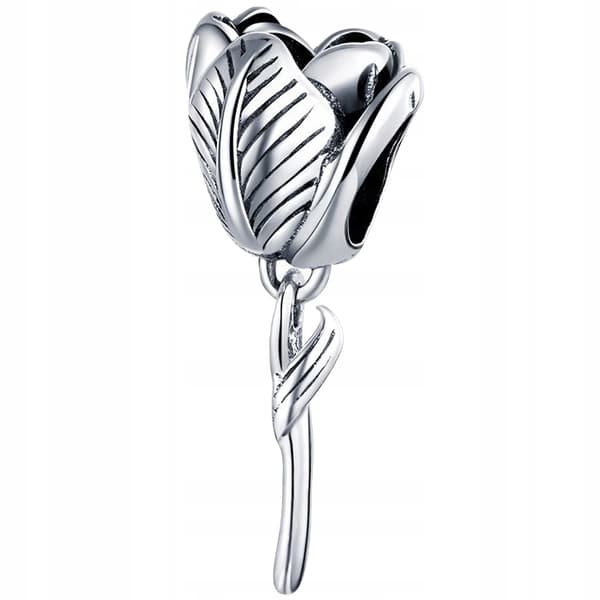 Berlocker blomma tulpan silver 925 pärla hänge blomma presentpärlor