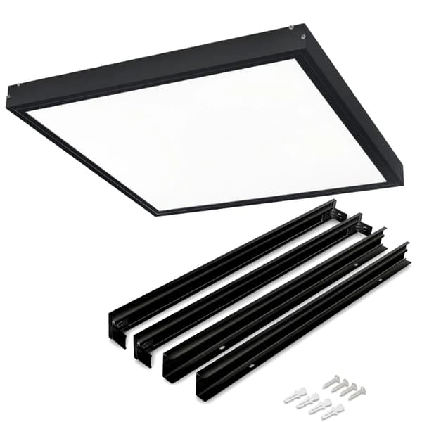 Ramme til LED-panel overflademonteret 60x60 Snap-in aluminium sort