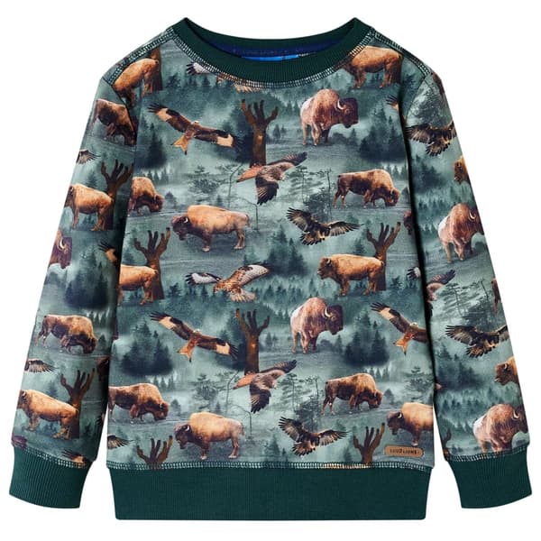 Børnesweatshirt, mørkegrøn, 92