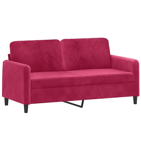 vidaXL 2-sitssoffa vinröd 140 cm klädd i sammet