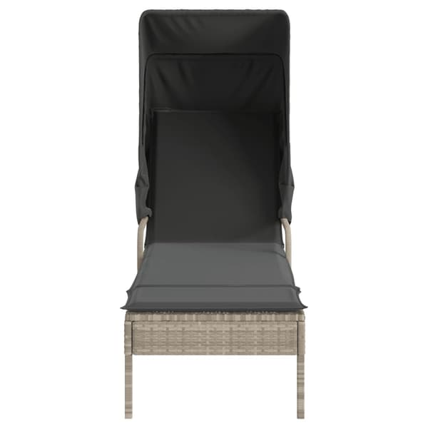 vidaXL dagseng med baldakin, lysegrå, polyrattan