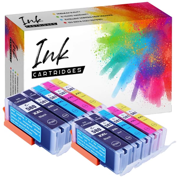 10x blæk til Canon C580XL CMYK x2 GP