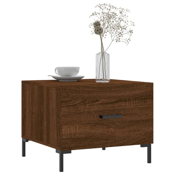 vidaXL sofabord brunt egetræ 50x50x40 cm