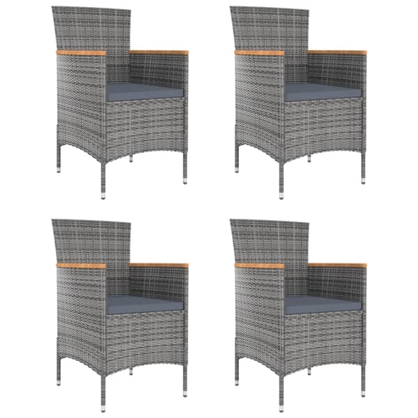 vidaXL havestole, sæt med 4, polyrattan, grå