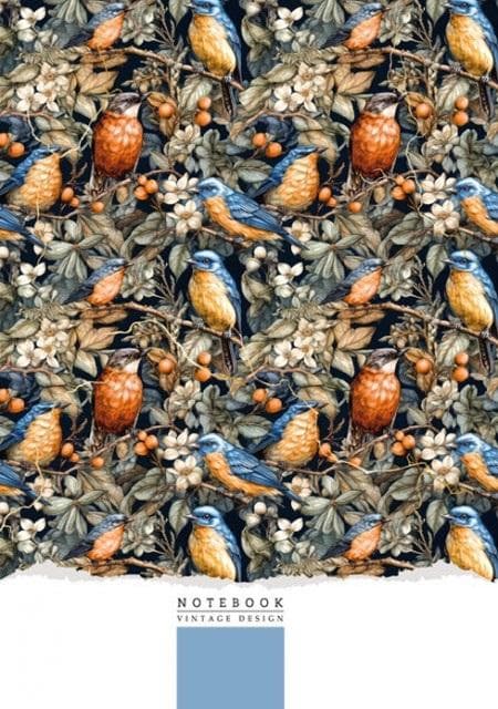 Notesbog 145x197/64K linjefugle FRESH