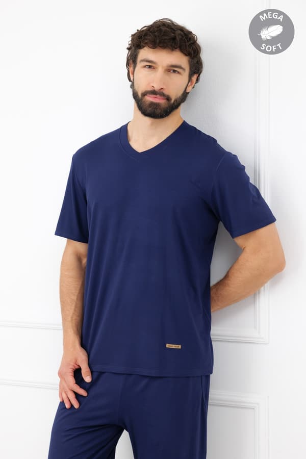 Chord herrpyjamas, kortärmade, långbyxor, S