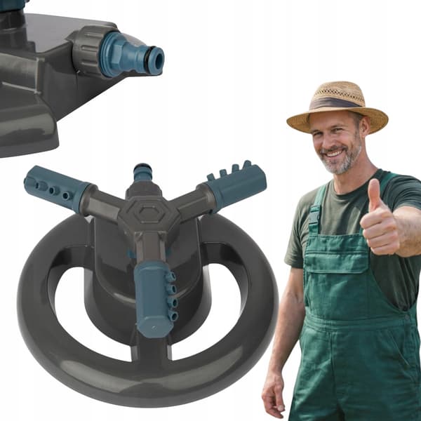 Roterande sprinkler, 3-armad, justerbar, droppspridare