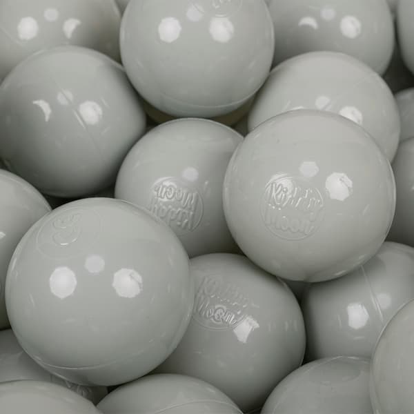 KiddyMoon plastbollar 7 cm gröngrå 100 leksaksbollar set