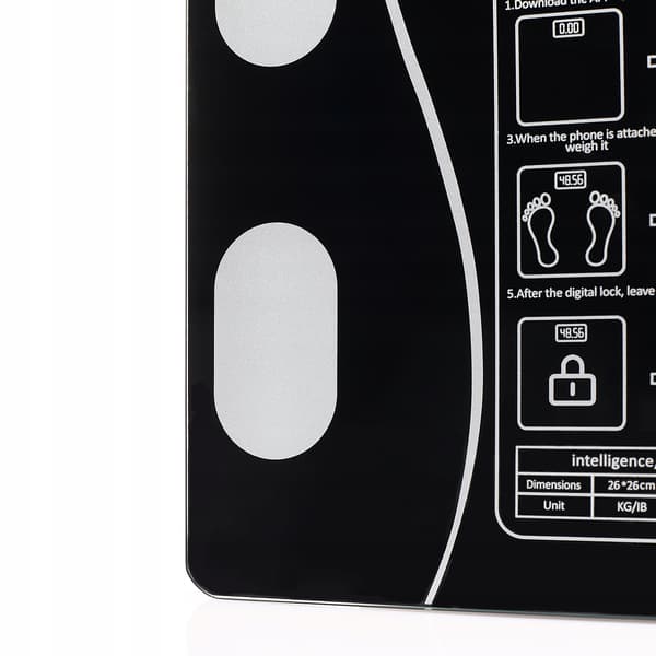 BADRUMSVÅG elektronisk analytisk BMI Bluetooth glas LCD SMART
